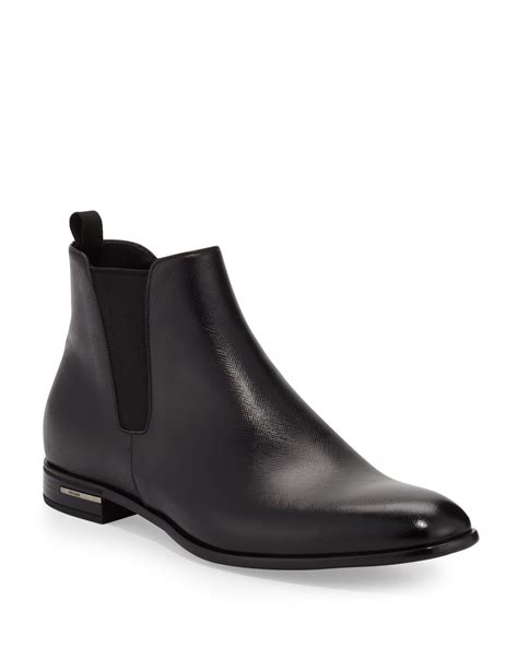 prada chunky chelsea boots|prada saffiano leather chelsea boot.